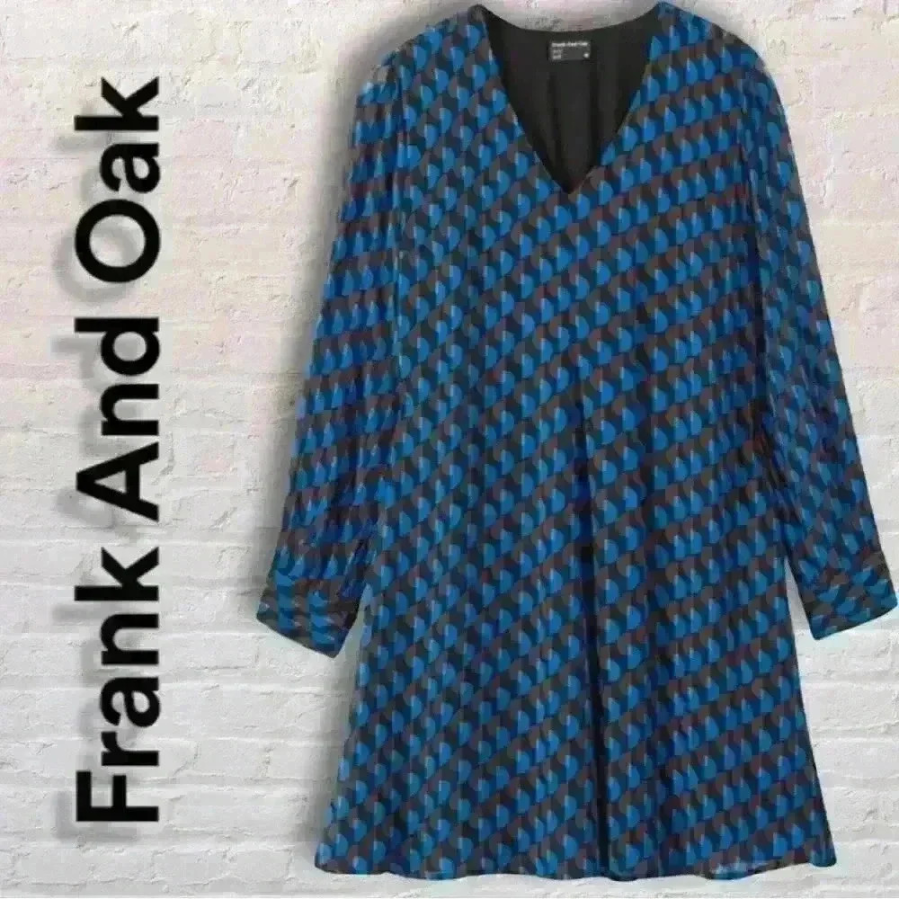 FRANK &  OAK mini dress in blue XS